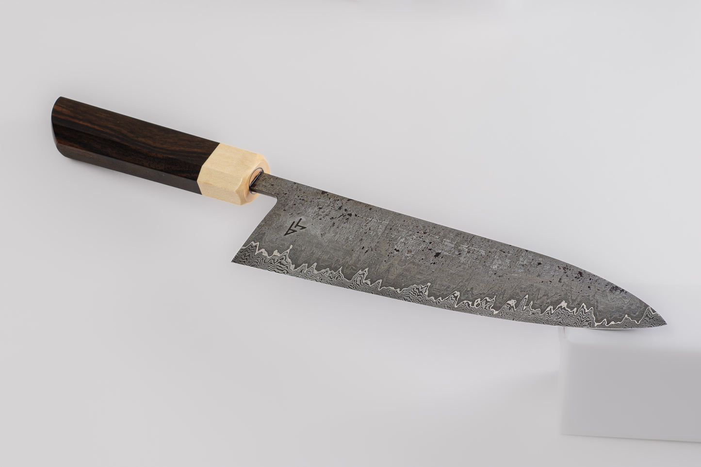Sold - Custom Gyuto 205mm (8.1") - Wrought Iron and Ebony
