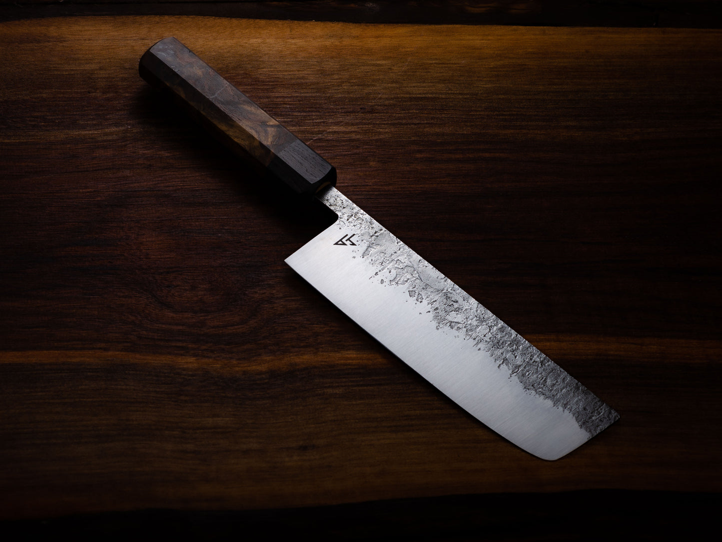 Sold - Nakiri 165mm (6.5 inch) - 52100 w/ Walnut